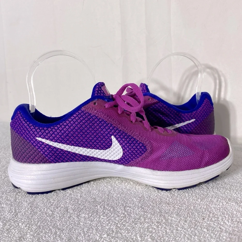 Nike Revolution 3 Purple Blue Lace Up Trainers Sneakers Runners 8 - Picture 11 of 12